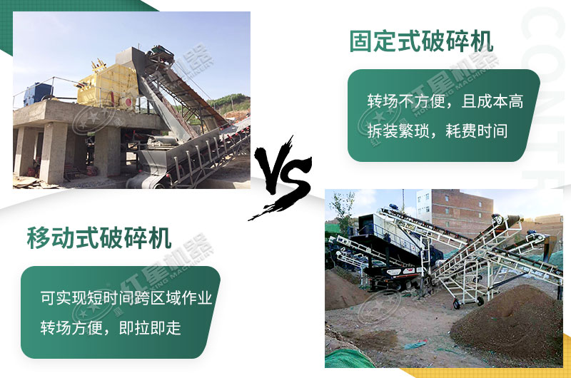 流動粉碎石機，可以隨時轉(zhuǎn)場停車生產(chǎn)的破碎生產(chǎn)線